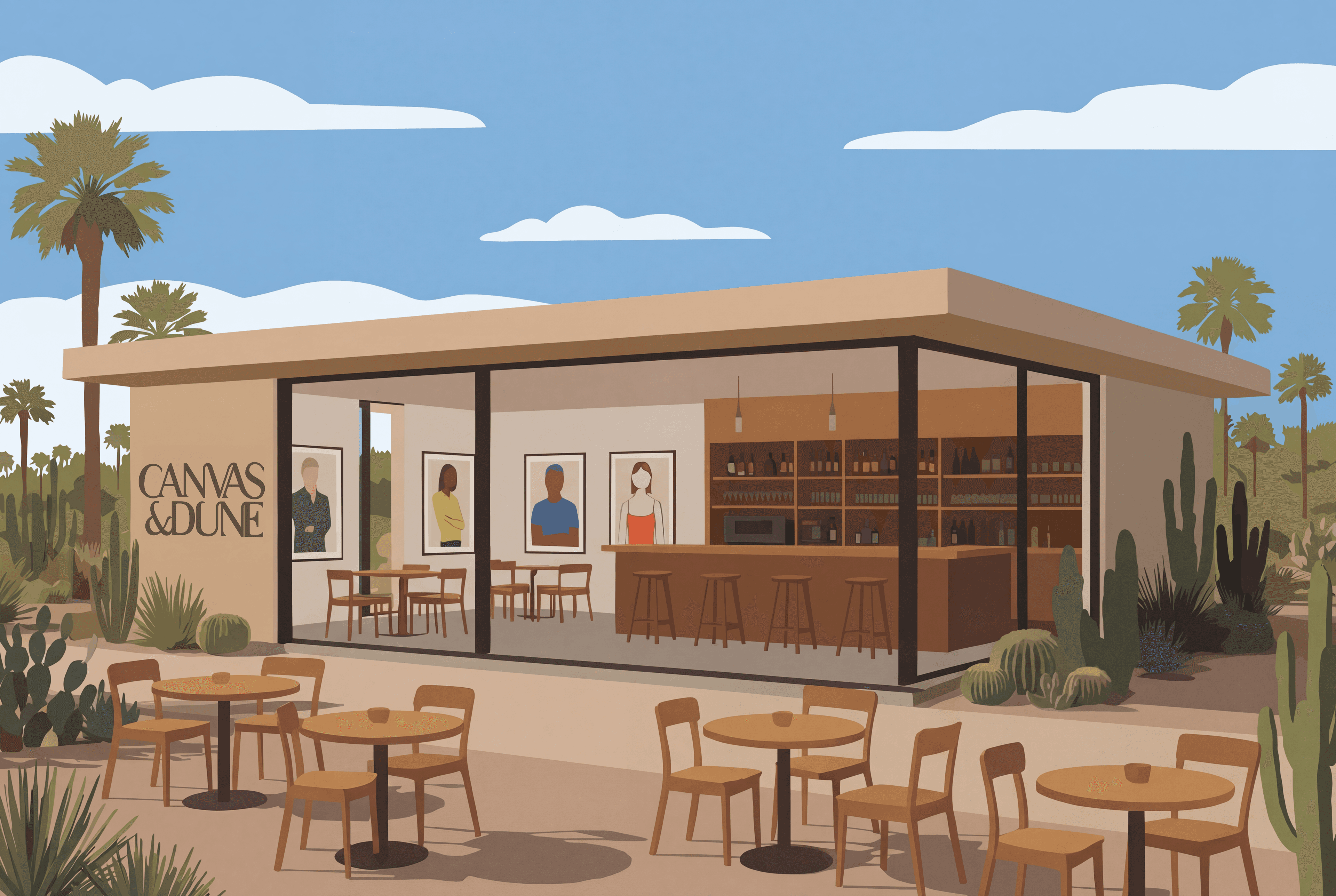 Julian Opie — Café Storefront